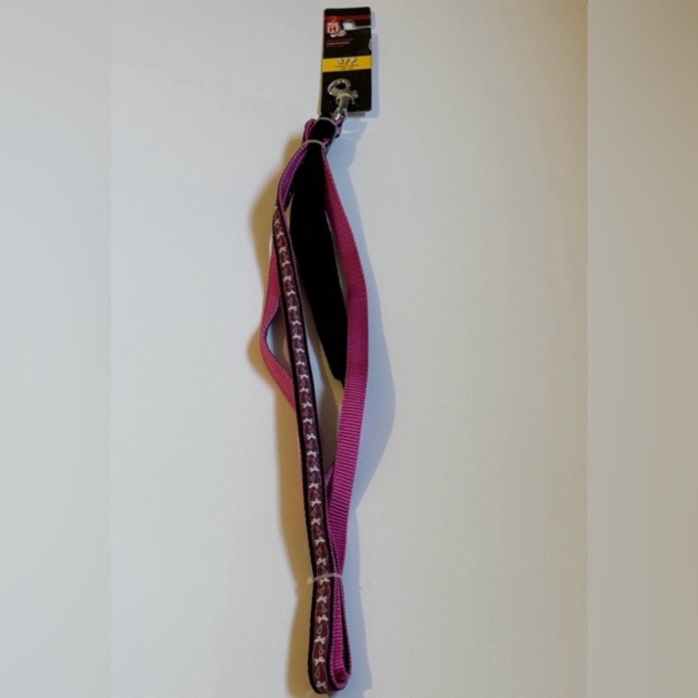 NEW SMALL Pink Butterfly Patterned Dog Leash with Padded Handle